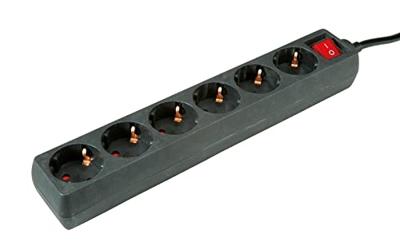 ROLINE 6-voudige stekkerdoos met schakelaar, zwart, 3 m ROLINE 6-voudige stekkerdoos met schakelaar, zwart, 3 m