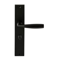 Hardbrass Deurkruk Naxos op rechthoekig langschild WC63/8mm - zwart - thumbnail
