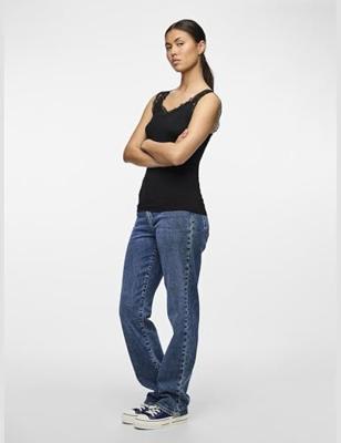 Hemdje met kant - Lace Top - Barbera - Viscose kanten onderhemd - Singlet met brede bandjes - Zwart - Huidskleur - Wit - Lingerie top - thumbnail