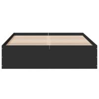 Bedframe bewerkt hout zwart 135x190 cm - thumbnail