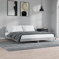Bedframe bewerkt hout betongrijs 200x200 cm - thumbnail