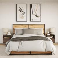 Nachtkastjes met LED's 2 st wandgemonteerd bruin eikenkleur - thumbnail