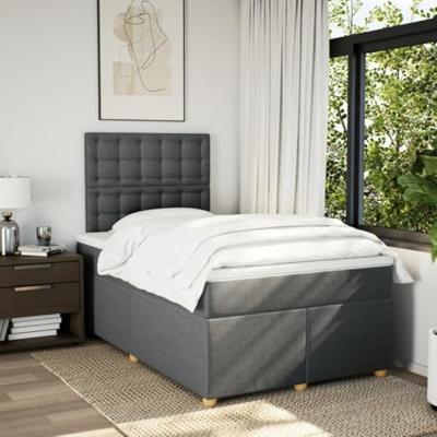 Boxspring met matras stof donkergrijs 120x190 cm