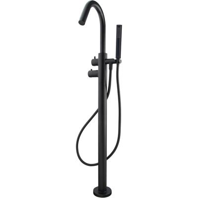 Wiesbaden Caral Vrijstaande Thermostatische Badmengkraan - Mat Zwart