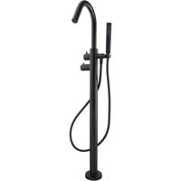 Wiesbaden Caral Vrijstaande Thermostatische Badmengkraan - Mat Zwart - thumbnail