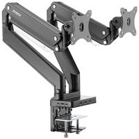 SpeaKa Professional SP-MM-830 2-voudig Monitor-tafelbeugel 43,2 cm (17) - 88,9 cm (35) Geïntegreerd dockingstation, Gasdruktechniek, Kantelbaar, Zwenkbaar - thumbnail