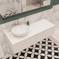Mondiaz Lush Barco badmeubel underlayment 120 cm 2 lades mdf 1 waskom links 1 kraangat - thumbnail