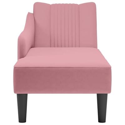 Chaise longue met rechterarmleuning fluweel roze Chaise longue met rechterarmleuning fluweel roze