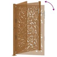 Poort met vlamontwerp 105x155 cm weervast staal - thumbnail