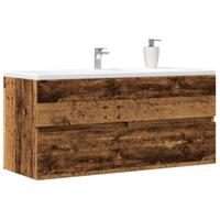 Wastafelkast 100x38,5x45 cm bewerkt hout oud houtkleurig - thumbnail