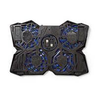 Koeler voor Gaming-Notebook | 4 USB-Gevoede Ventilatoren | 15 - 19" | USB-Hub - thumbnail