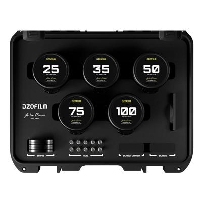 DZOFilm Arles 25/35/50/75/100mm FF/VV Prime Cine Lens - PL mount, meter