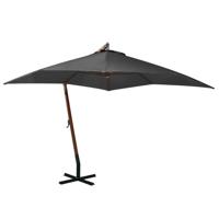 Zweefparasol met paal 3x3 m massief vurenhout antracietkleurig - thumbnail