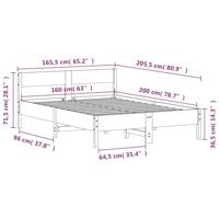 Bedframe met hoofdbord massief grenenhout 160x200 cm - thumbnail