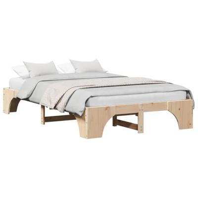 Bedframe Naturel 135 x 190 cm Massief grenenhout