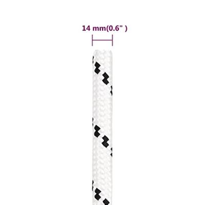 Boottouw gevlochten 14 mmx250 m polyester wit