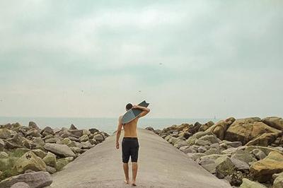 Street Surfing Shark Attack 36" Zelfrijdend Longboard Koa Black