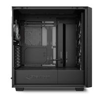Sharkoon rebel c70g rgb midi tower behuizing (zwart/houtkleur | 2x usb-a | 1x usb-c | rgb | tempered glass) - thumbnail