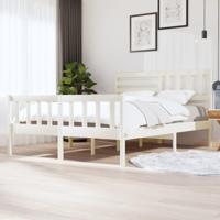 Bedframe massief hout wit 160x200 cm - thumbnail