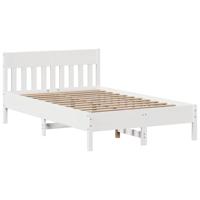Bedframe zonder matras massief grenenhout wit 135x190 cm - thumbnail