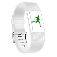Vierkante patroon verstelbare sport polsband voor FITBIT charge 2 (wit) - thumbnail