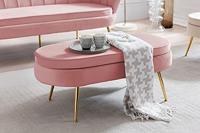 Artistiq Hocker 'Loulou' Velvet, kleur Roze - thumbnail