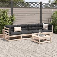 5-delige Loungeset massief grenenhout - thumbnail
