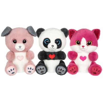 Pluche hond - GIPSY TOYS - CANDY - poederroze en grijs - 23 cm - hartje op zijn buik