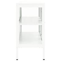 Dressoir 105x35x70 cm staal en glas wit - thumbnail