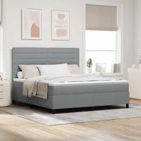 Boxspringbed met matras Lichtgrijs 180 x 200 cm Stof - thumbnail