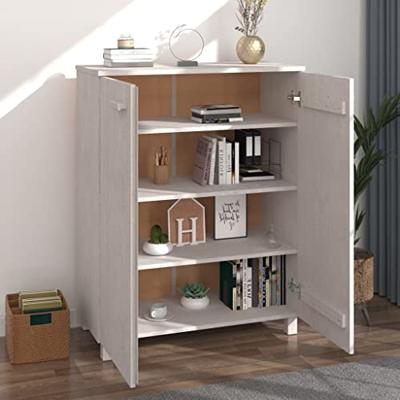 VidaXL Schoenenkast hamar 85x40x108 cm massief grenenhout wit VidaXL Schoenenkast hamar 85x40x108 cm massief grenenhout wit