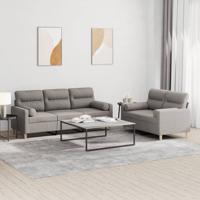 2-delige Loungeset met kussens stof taupe - thumbnail