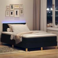 Boxspring Bed met Matras & LED Zwart 120x200 cm Stof - thumbnail