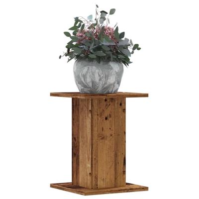 Plantenstandaards 2 st 30x30x40 cm bewerkt hout oud houtkleurig Plantenstandaards 2 st 30x30x40 cm bewerkt hout oud houtkleurig