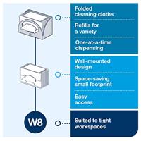 Reinigingsdoekdispenser tork w8 performance wit | 4 stuks - thumbnail