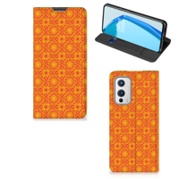 OnePlus 9 | Hoesje met Magneet | Batik Oranje - thumbnail