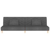 Slaapbank 2-zits met 2 kussens stof donkergrijs - thumbnail