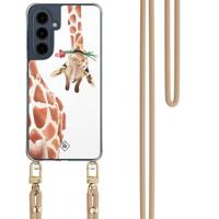 Samsung Galaxy A16 hoesje met beige koord - Giraffe - thumbnail