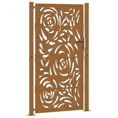 Poort met vlamontwerp 105x180 cm weervast staal