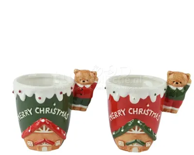 Kerstmok Teddybeer Dolomiet 12cm Assorti 1st Kerstmok Teddybeer Dolomiet 12cm Assorti 1st