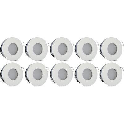 GU10 Inbouwspot Armatuur 10-Pack - IP65 Waterdicht - Mat Wit - Ø82mm