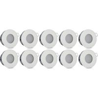 GU10 Inbouwspot Armatuur 10-Pack - IP65 Waterdicht - Mat Wit - Ø82mm - thumbnail