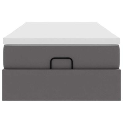 Ottoman bed met matrassen 200x200cm kunstleer grijs