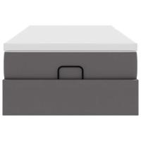 Ottoman bed met matras 180x200cm kunstleer grijs - thumbnail
