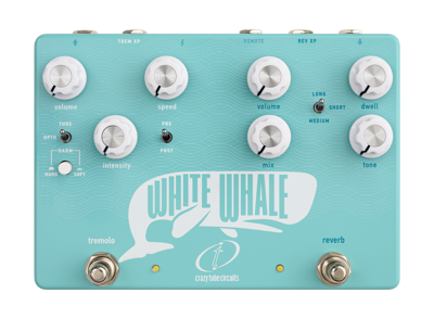 Crazy Tube Circuits White Whale V2 analoge spring reverb effectpedaal met tremolo