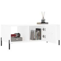 Salontafel 102x50x40 cm bewerkt hout wit - thumbnail