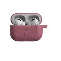U by UAG [U] DOT Soft Touch siliconen hoes Apple Airpods Pro Case [Wireless Charging compatibel (LED zichtbaar), getextureerd ontwerp, Lightning-aansluiting afdekking, karabijnhaak] dusty rose - thumbnail