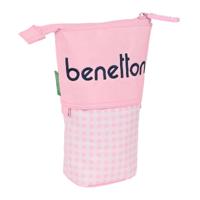 Potloodetui Benetton Vichy Roze (8 x 19 x 6 cm) - thumbnail