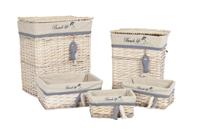 Mandenset DKD Home Decor 47 x 35 x 56 cm Polyester Spiralen (5 Stuks) - thumbnail