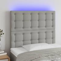 Hoofdbord LED 144x5x118/128 cm stof lichtgrijs - thumbnail